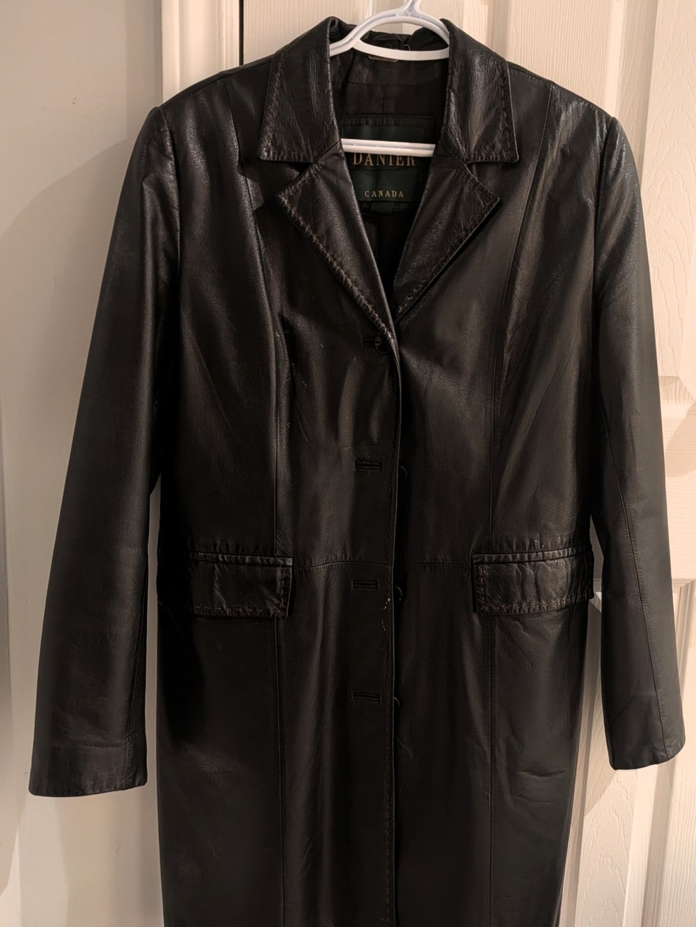 Danier Black Leather Longline Coat